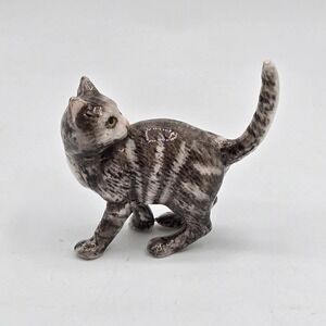 VTG MBI Porcelain Miniature White Brown Grey Kitty Kitten Cat Figurine Figure